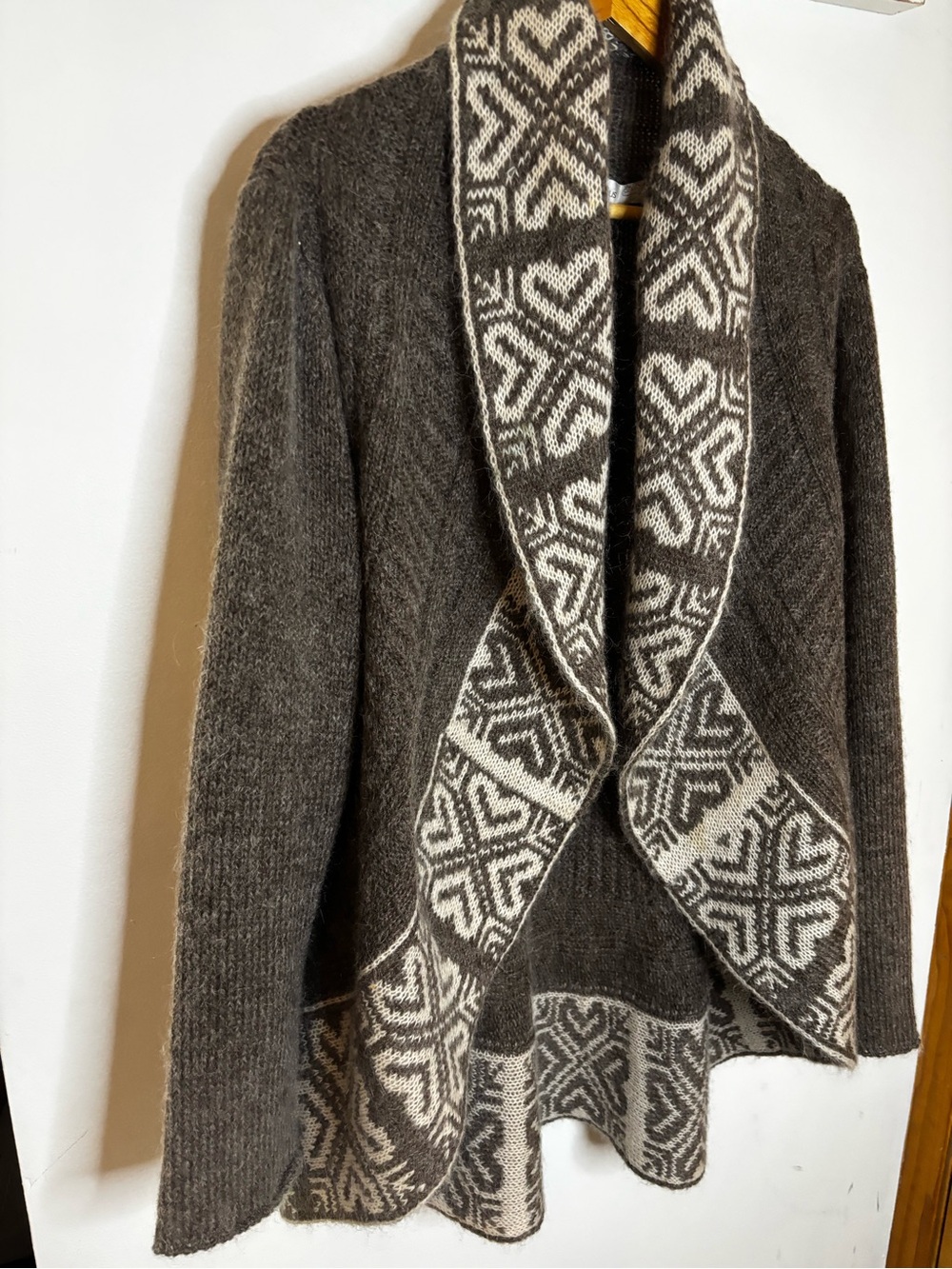 Skovhuus Denmark Cozy Shawl Collar Mohair & Wool Cardigan Sweater - Picture 3 of 7